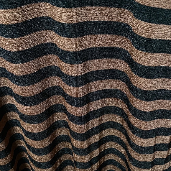 PSE Vintage plus size 3X Striped Black and Brown stretchy long sleeve top - Picture 12 of 12